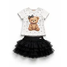 Conjunto Infantil Feminino Blusa + Saia Tule AleKids