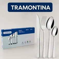 Kit Talheres Tramontina 24 Peças Búzios Original Aço Inox Faqueiro Completo Garfo Faca Colher Resistente
