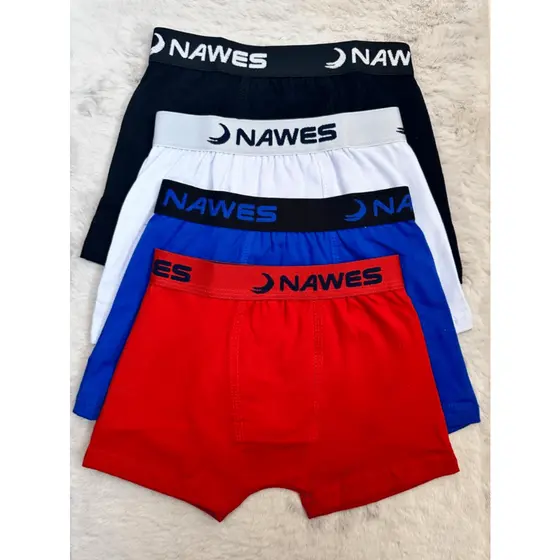 Kit 4 Cueca Boxer Infantil Juvenil Algodão Cotton 5 a 14 Anos Sortidas Nawes Confort Premium