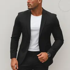 Blazer Masculino Slim Fit Premium Alfaiataria Sarja Com Elastano Esporte Fino