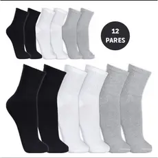 KIT DE 3 a 12 PARES DE MEIAS CANO ALTO GROSSAS BRANCA PRETA CINZA ALTA QUALIDADE