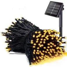 Solar 200 Leds 20m Cordão Luzes Enfeite Natal Externo 8 Funções Prova D'água Decoração Iluminação