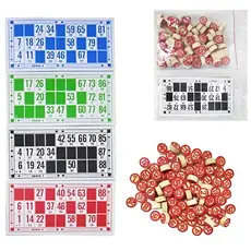 Jogo De (900200) Bingo 90 Pedras De Madeira E 48 Cartelas Numeradas
