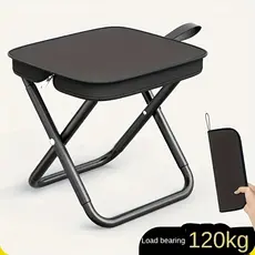 Banqueta Banquinho Dobrável Alumínio Camping C/ Bolsa Ziper