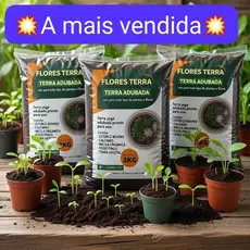 Terra adubada PREMIUM rica em nutrientes para o cultivo 3kg