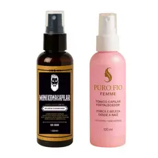 Kit Fortalecedor | Tonico Masculino Barba| Cabelo + Tonico Feminino Combate Queda e Falha | Cuidados Femininos