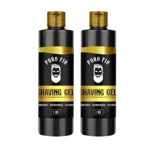 kit 2x Shaving Gel De Barbear Mentol Puro Fio 1kg Profissional - Barba Suave Sem Irritações - Envio Imediato