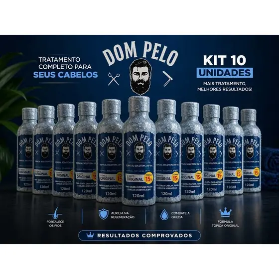 Kit 10 Dom pelo - Cabelo Barba - 120ml Envio imediato