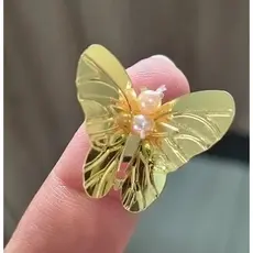 50 Borboletas para penteados pet, dourada. Acessório para banho e tosa.