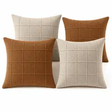 Kit 4 Capas de Almofada Decorativa Linho 40x40 Zíper Rústica Toque Macio Sofá Sala Quarto Decoração