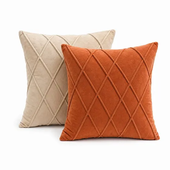 Kit 2 Capa de Almofada 40x40 Suede Veludo Decorativa Sofá Luxo Zíper Invisível Decoração Sala
