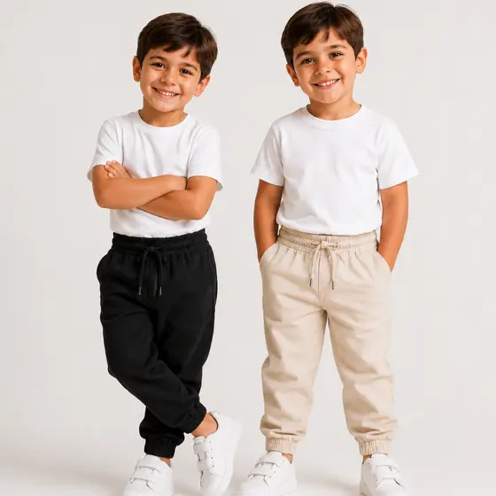 Kit 2 OU 1 Calça Jogger Infantil Menino Com Cordão Elástico Bolsos Funcionais Confortável