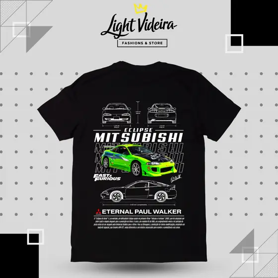 Camiseta Velozes e Furiosos Eclipse Brian O’Conner Paul Walker 100% Algodão Unissex Geek