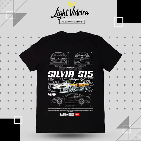 Camisa básica premium 100% algodão, Estampa Silvia s15 liberty walk, camiseta streetwear, Unissex, Varias cores