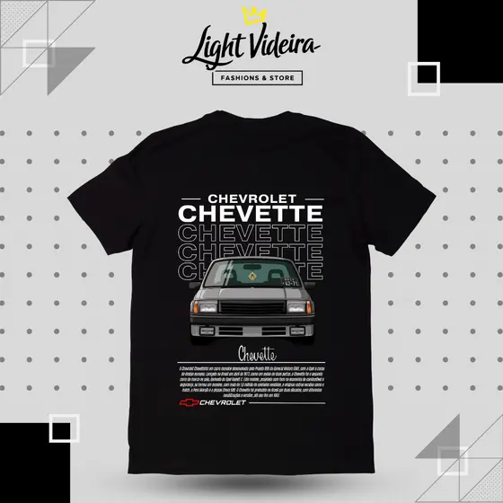Camisa básica Premium 100 % Algodão, Estampa de alta qualidade chevette, Camiseta streetwear, Unissex, varias cores