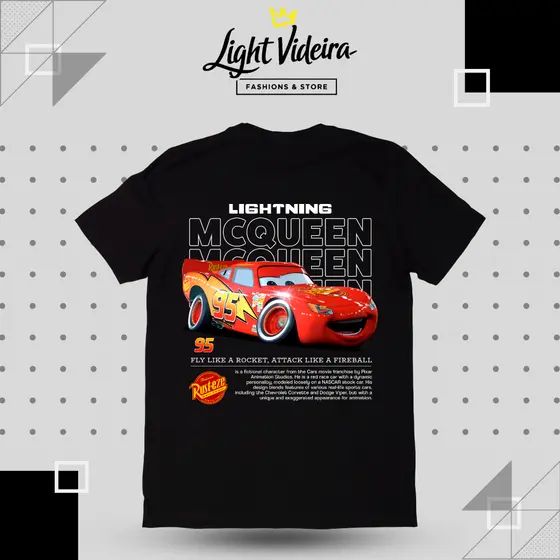 Camiseta relâmpago Mcqueen Unissex 100% Algodão premium Coleção exclusiva. Estampas de alta qualidade e com varias cores