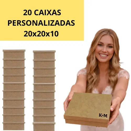 20 caixas Convite Personalizada 20x20x10 padrinho madrinha lembrancinha ,caixa presente 20x20