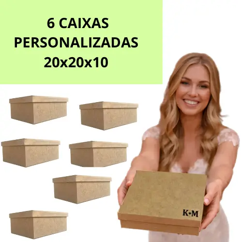 6 caixas Convite Personalizada 20x20x10 padrinho madrinha lembrancinha ,caixa presente 20x20