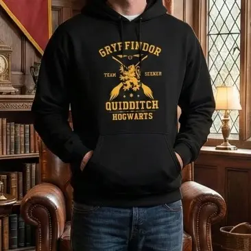Moletom Grifinória Harry Potter Blusa de Frio Canguru Com Capuz