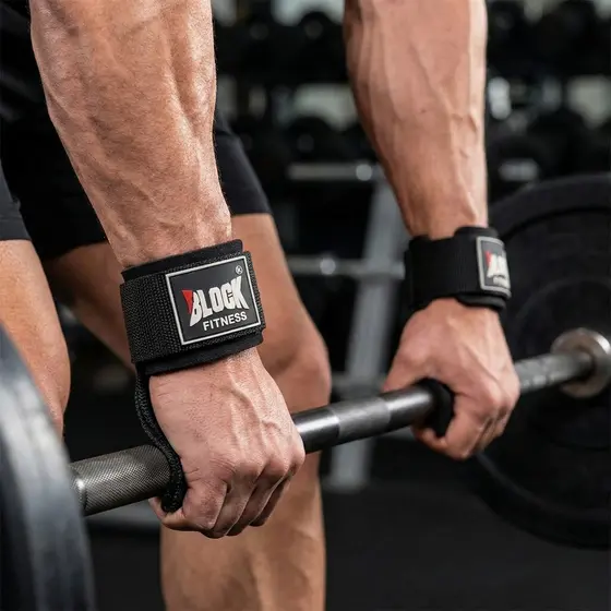Tala Strap Com Munhequeira Musculação Academia Profissional Carga Peso Superior Block
