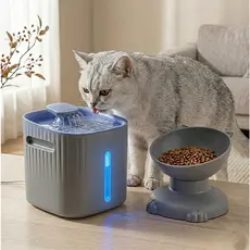 KIT HIDRATAÇÃO PLUS LUME – Fonte Silenciosa com Filtro e Comedouro Acoplado para Gatos  – Funcionamento Silencioso e USB
