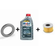 Kit Troca De Oleo 2 Litros Mobil 10w30 Semi Sintetico + Filtro De Oleo + Arruela Dreno CB Twister/ CB300/XR300