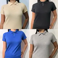 Polo Baby Look Feminina Piquet