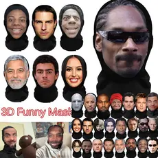 Máscara 3D Realista Rosto Inteiro Para Mulheres Homem Cosplay Acessórios Rímels Halloween Masquerade Malha Chapelaria
