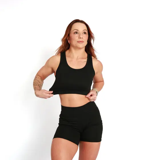 Kit 2 Top Feminino Preto Suplex Zero Transparência Básico Academia Fitness Nadador Caminhada Casual