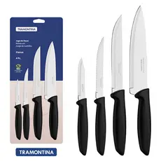 Jogo De Facas Tramontina Plenus 4 Peças Aço Inox Preto