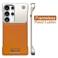 Capa De Couro Magnético Sem Moldura Para Samsung S25 Ultra S24 Plus S23 S22 Carregamento Fio Chapeamento De Calor