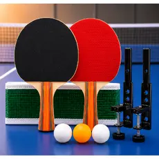 Kit Tênis de Mesa Ping Pong Completo Portátil 2 Raquetes 3 Bolinhas Rede com Suporte