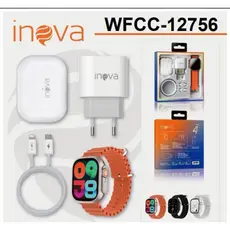 kit relógio smartwatch fone de ouvido e carregador