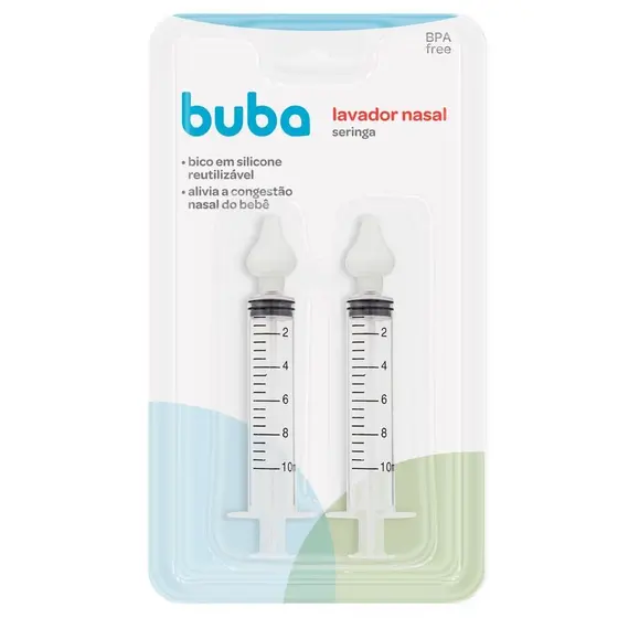 Lavador Nasal Infantil Bebê Seringa Ponta Silicone Buba + MIMO