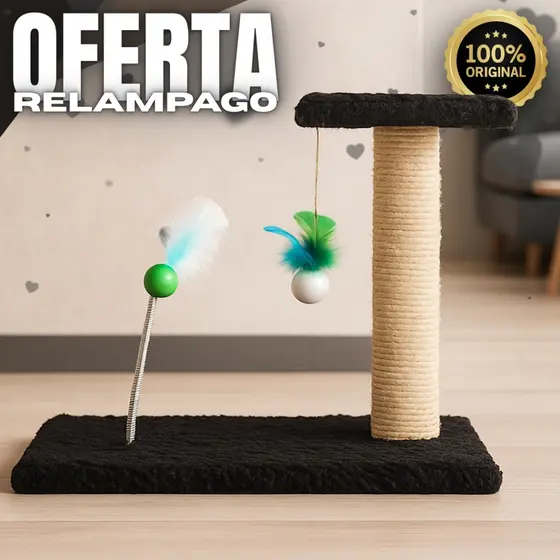 Arranhador Para Gatos Poste com Brinquedo Suspenso e Bolinha - Mola