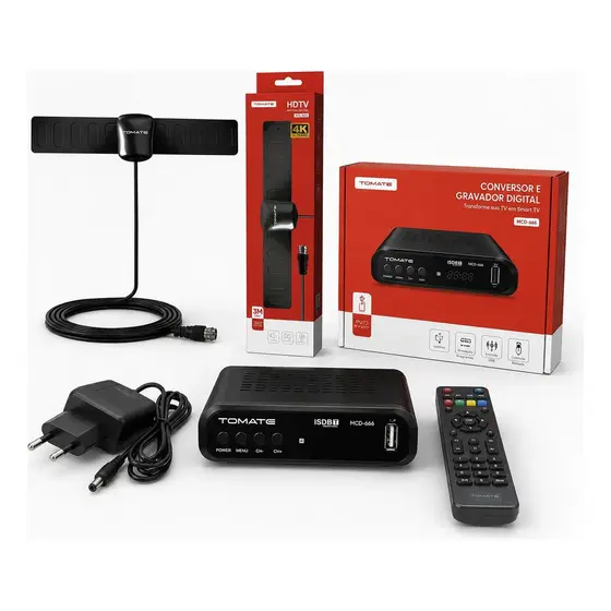 Conversor Digital Hd E Gravador Tv Digital Com Visor+antena 4K