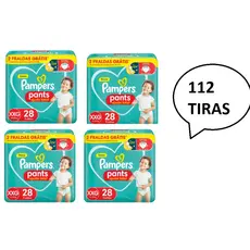 Kit XXG 28 Fralda Pampers Pants Ajuste Total 112 tiras