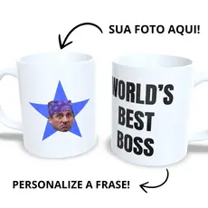 Caneca Com Sua Foto The Office World´s Best Boss Dunder Mifflin Michael Scott