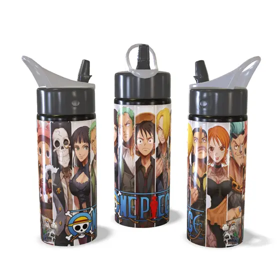 Garrafa Squeeze One Piece Luffy Zoro Gamer Personalizada Alumínio Garrafinha Infantil Escolar