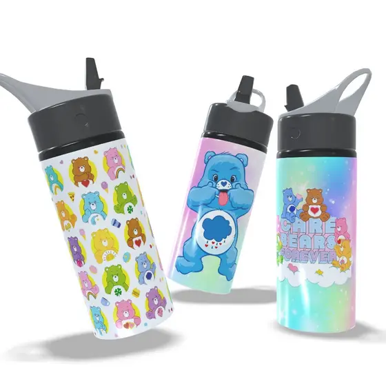 Garrafa Squeeze Ursinhos Carinhosos Personalizada Exclusiva  Alumínio Infantil Escolar