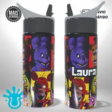 Garrafa Alumínio Personalizada FNAF Five Nights at Freddy's - Presente Infantil