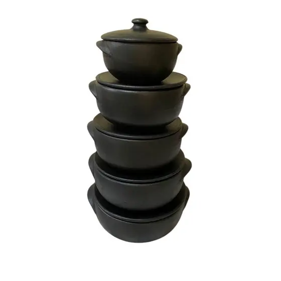conjunto panelas de barro 5 peças ( 1L+1,5L+2,5L+4L+5L) + BRINDE