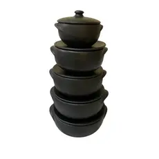 conjunto panelas de barro 5 peças ( 1L+1,5L+2,5L+4L+5L) + BRINDE
