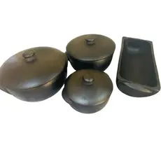 trio de panela + telha (1,5l + 2,5l + 4l) + telha + BRINDE