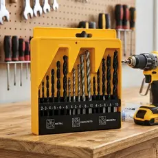 Kit Jogo De Brocas 16 Peças Madeira Concreto Metal A Escolha Profissional Hobbystas