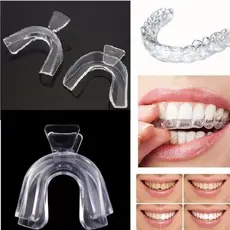 Kit 4 Placas Protetor Bruxismo Moldeira de Silicone Molde Aparelho Inferior e Superior + ESTOJO