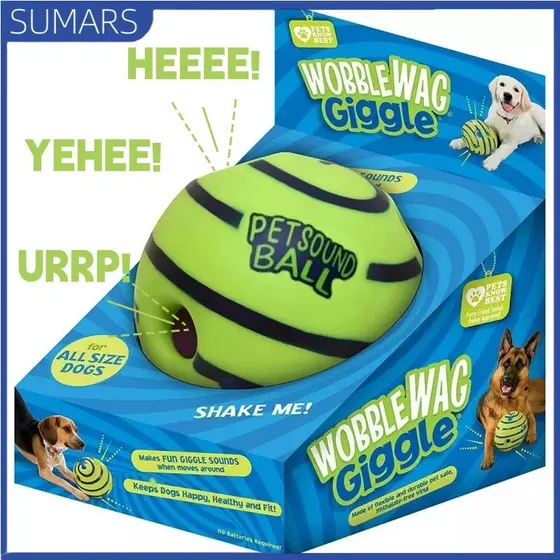 Wobble Wag Giggle Brinquedo Interativo para Cães Durável e sem Pilhas com Ruídos de Riso