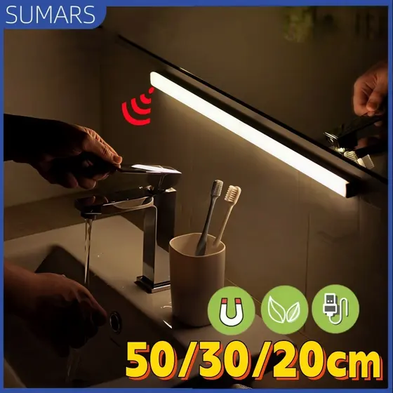 50/30/20cm Luz LED Noturna Sensor De Movimento Recarregável Brilho Ajustável Sem Fio para Guarda-Roupa Quarto