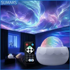 Luz Noturna Céu Estrelado Projetor Aurora Onda De Água Projeção Controle  Decoração De Natal Do Norte Luzes Lâmpad