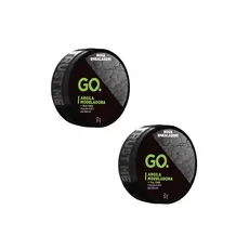 Kit 2 Pomada de Argila Modeladora Go Man fixação forte efeito matte